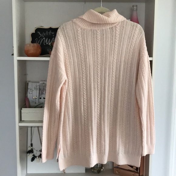 KENSIE Pink Turtleneck Frill Sweater - Picture 7 of 7